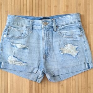 Aeropostale Light Wash Distressed Jean Mom Shorts, Size 8